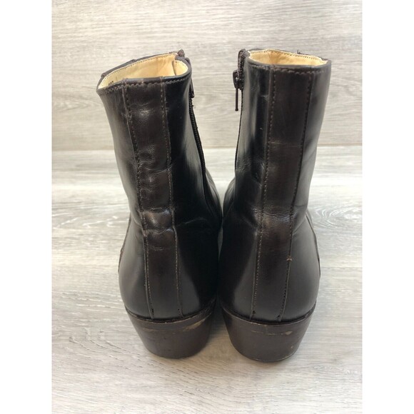Fortune From Liberty LS-807 Mens  11 Brown Leather Side Zip Biker Ankle Bootie - Picture 3 of 10